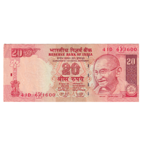 India 2007 20 Rupees VF 41D 611600 Banknote