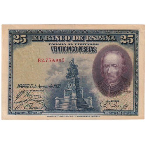 Spain 1928 25 Pesetas UNC B2759965 Banknote