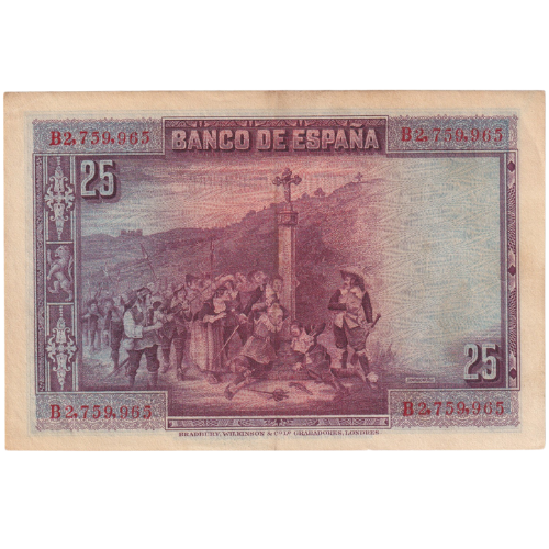 Spain 1928 25 Pesetas UNC B2759965 Banknote