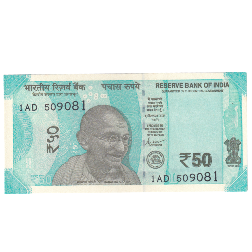 India 2019 50 Rupees VF 1AD 509081 Banknote