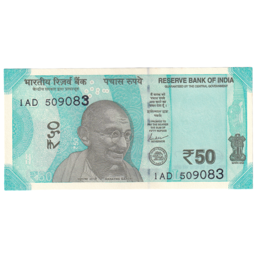 India 2019 50 Rupees VF 1AD 509083 Banknote