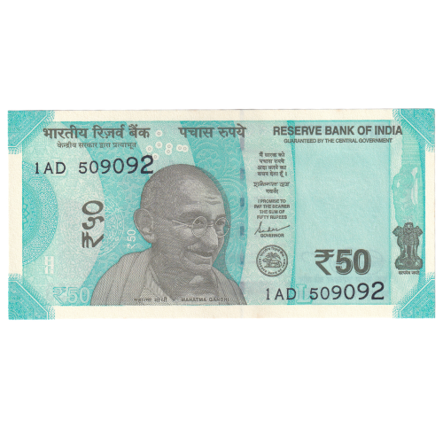 India 2019 50 Rupees UNC 1AD 509092 Banknote