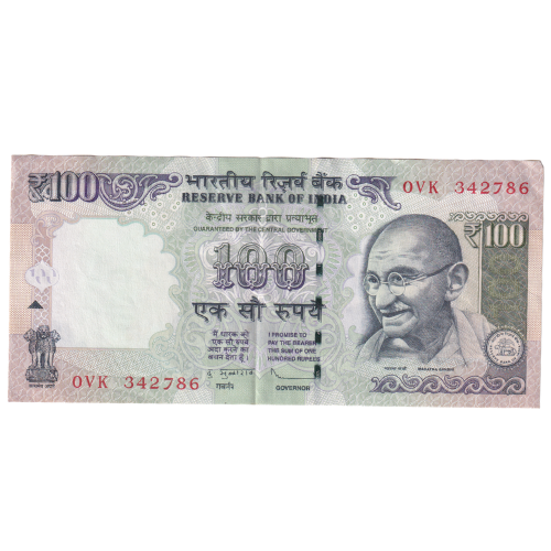 India 2013 100 Rupees VF OVK 342786 Banknote