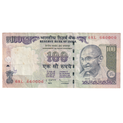 India 2010 100 Rupees F 6KL 660006 Banknote