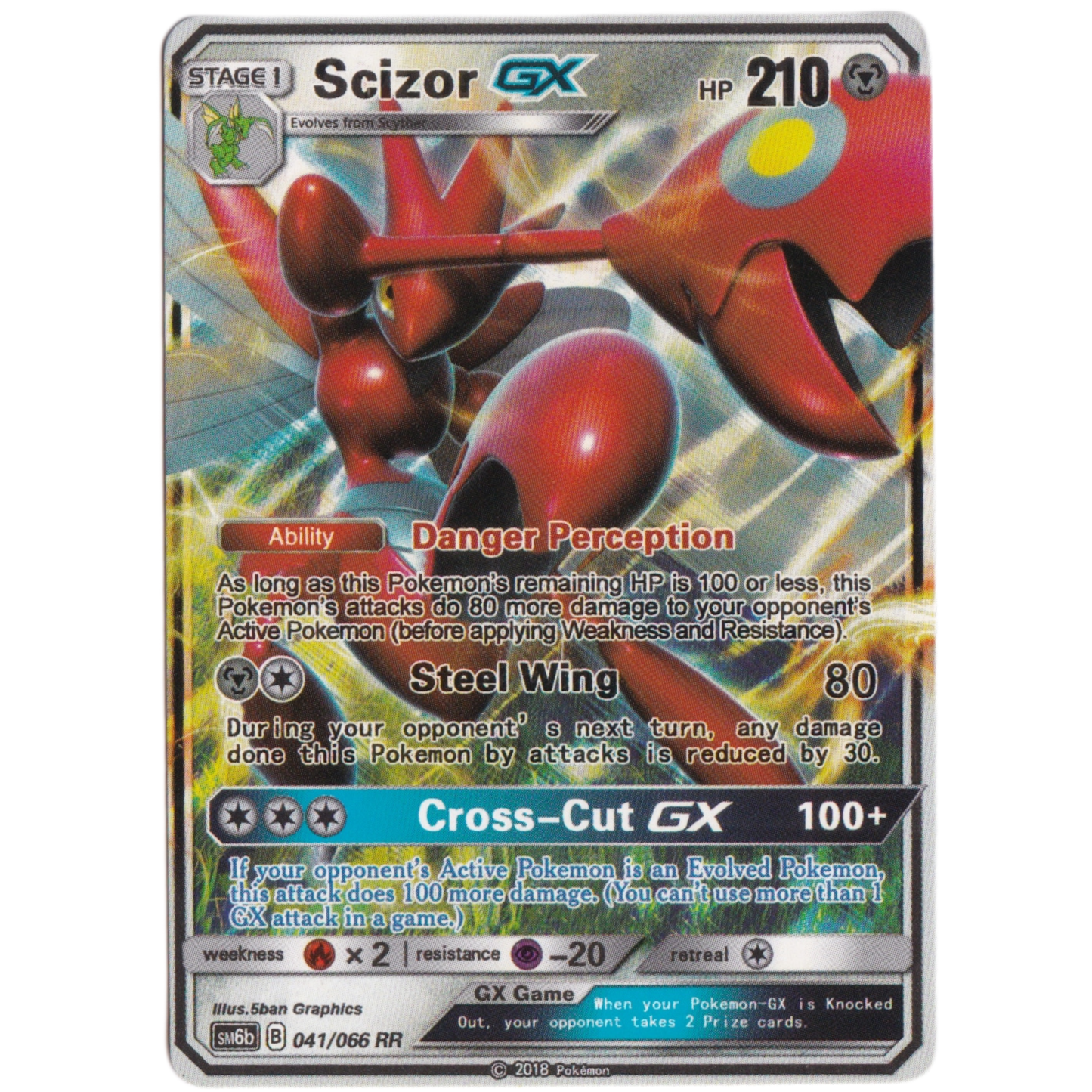 Pokemon Stage 1 Scizor GX HP 210 Card