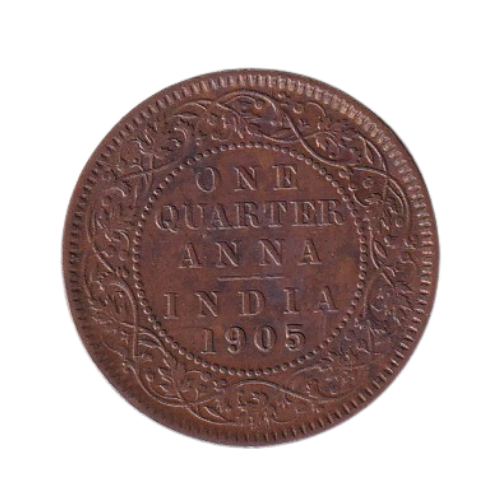 Indian 1905 1/4 Anna UNC Edward VII King Emperor Error Coin