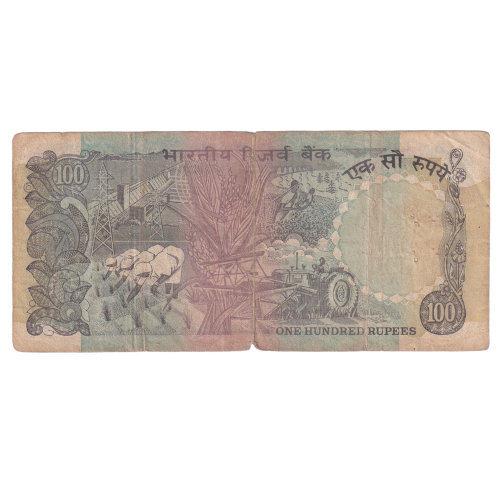 India 1992 – 1997 100 Rupees F 4KU 121314 Banknote