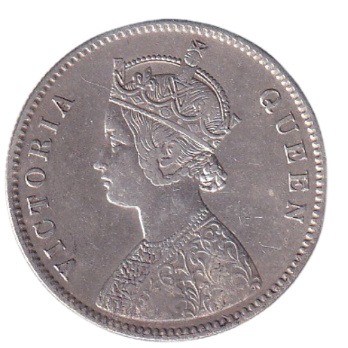 India 1862 1 Rupee VG Victoria Queen Coin 