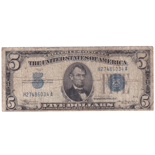 USA 1934 5 Dollars H27486034 A