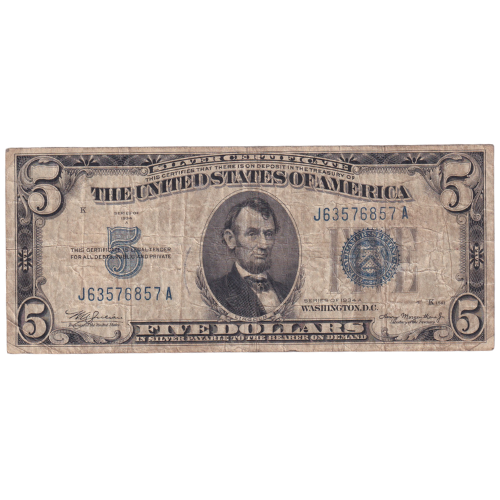 USA 1934 5 Dollars J63576857 A